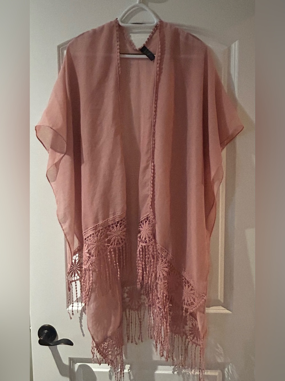 George Pink Lace Trim Women's Shawl